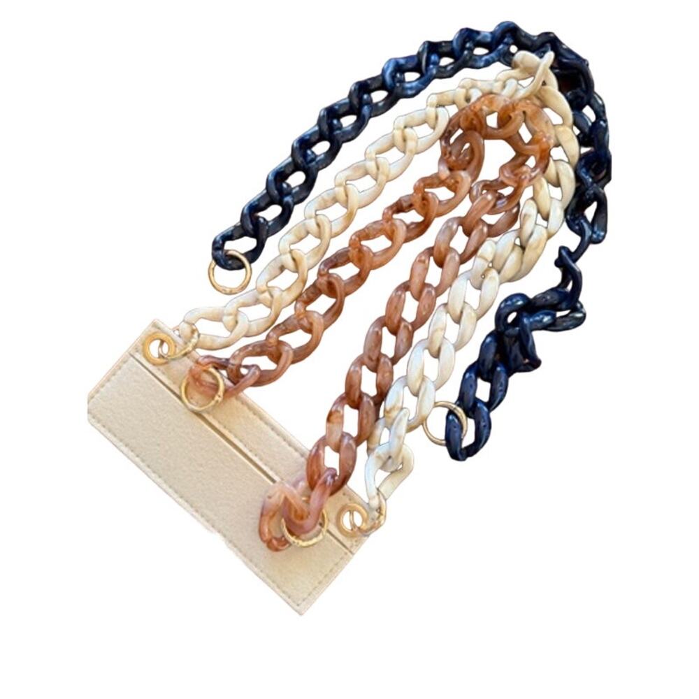 Create Wallet on Chain! Acrylic Resin! Choice Natural Sand, Navy, & Tortoise*24"